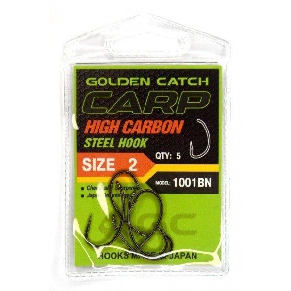 Рибальські гачки, GC Carp 1001, 5шт/уп, колір BN, розмір №2
